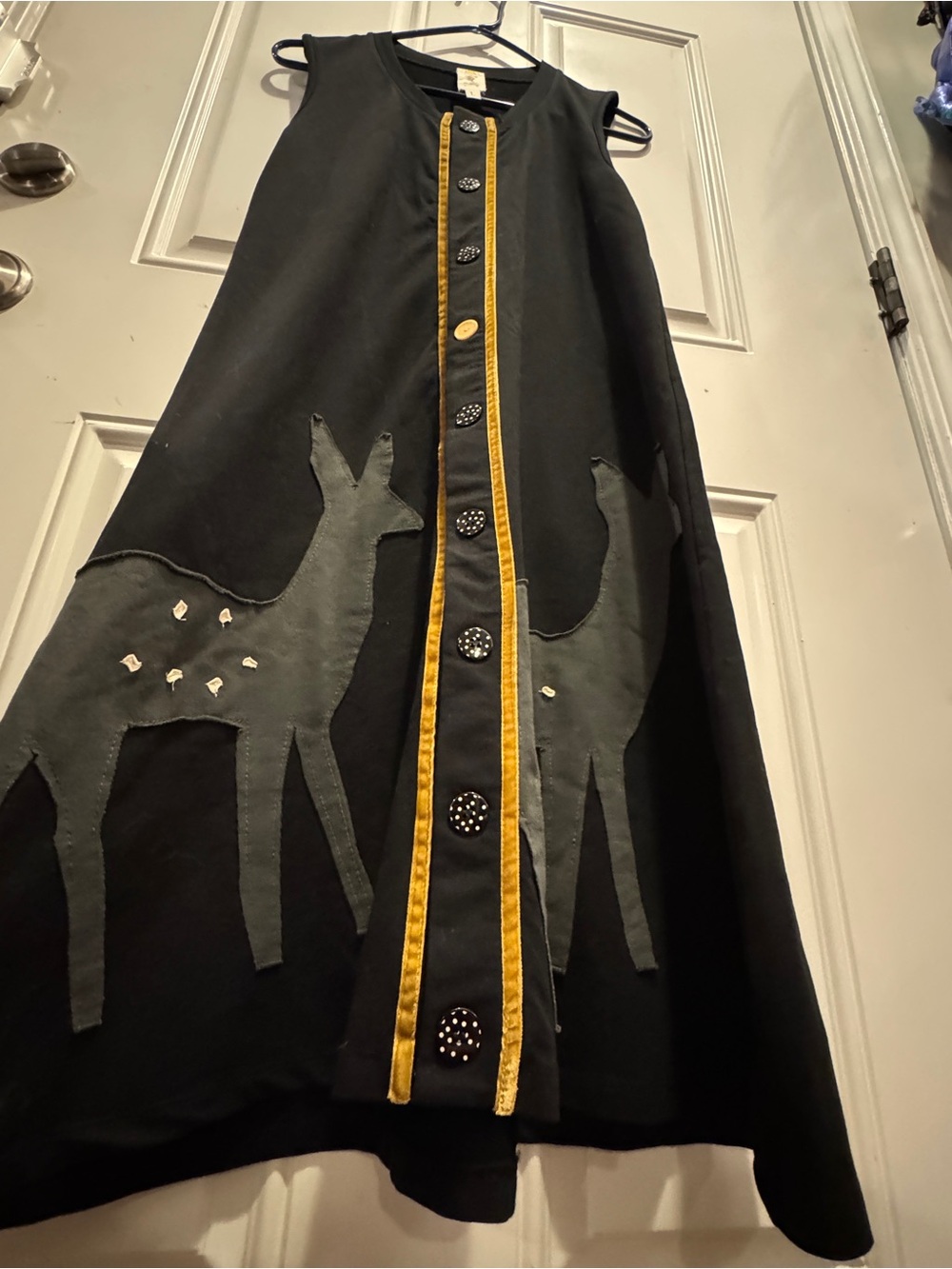 Modcloth x HEEL Athens Lab Deer Cloth Fabric Appliqué Dress Organic Cotton Sz L - Picture 7 of 12